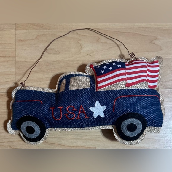 Hand Crafted Other - Patriotic Pick Up Truck Wall Hanging